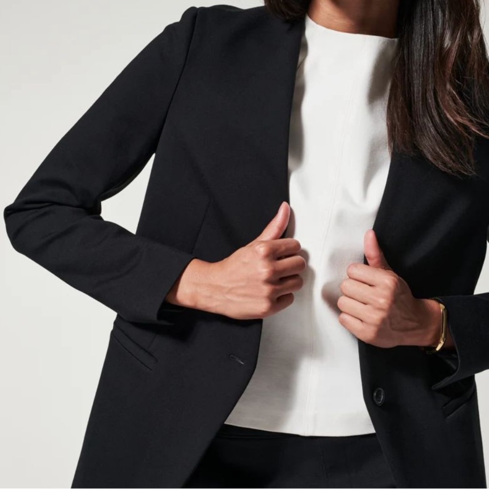 Spanx NEW Perfect Collarless Blazer Classic Black 1X Office Professional Casual
